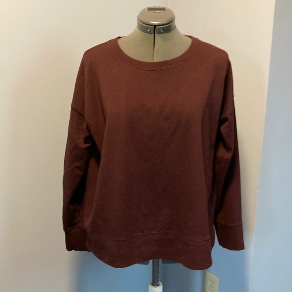 Eileen Fisher Burgundy Long Sleeve Sweatshirt